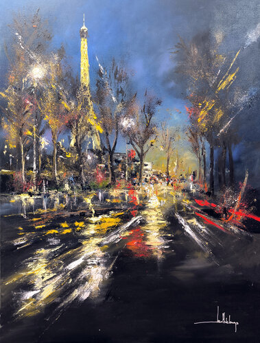 PARIS BY NIGHT von Jean-Claude Lannes, Malerei kaufen auf Singulart