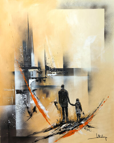 L'AMOUR TRNSMIS by Jean-Claude Lannes, Painting for Sale on Singulart