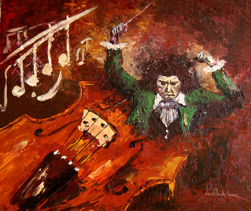 POM POM POM POM - Hommage à Ludwig Van Beethoven by Jean-Claude Lannes, 회화 for Sale on Singulart