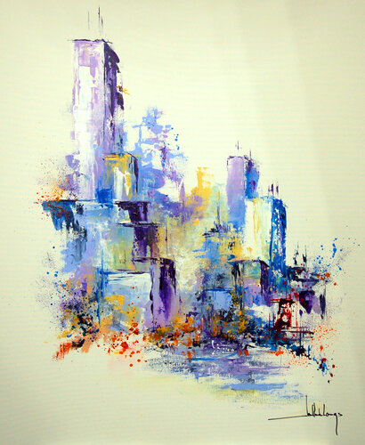 TOURS CITY van Jean-Claude Lannes, Schilderij te koop op Singulart