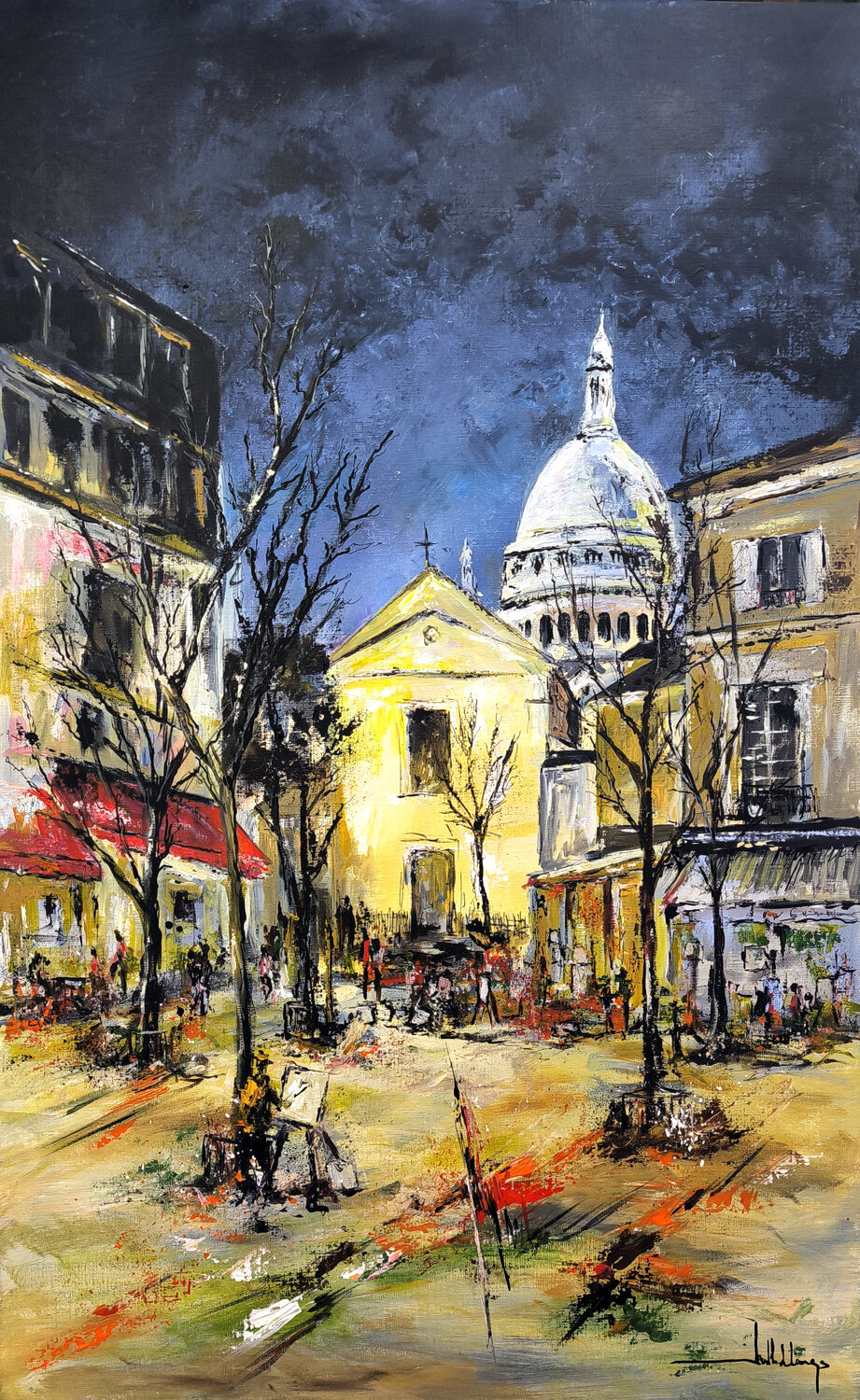 MONTMARTRE - LE FIL DE LA MEMOIRE Jean-Claude Lannes Originalgemälde zu verkaufen