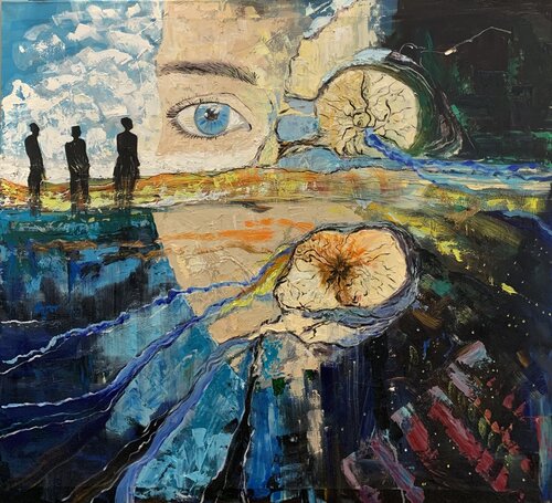 Cosmic consciousness watches its creations through your eyes by Fatima Erkenova, Painting for Sale on Singulart