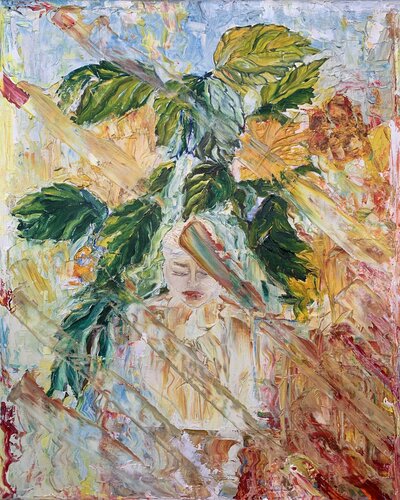 Salvation in the present moment oil canvas van Fatima Erkenova, Schilderij te koop op Singulart