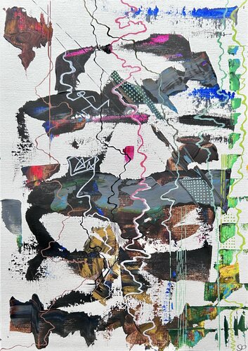Grounding through fragmentation van Fatima Erkenova, Schilderij te koop op Singulart