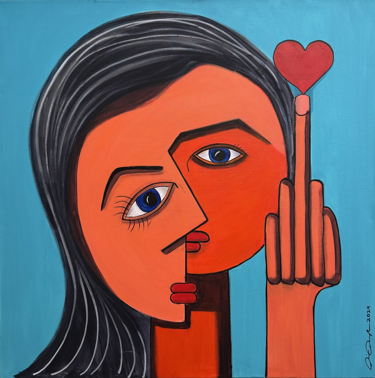 Herzrasen Rainer Pawlaczyk Peinture originale à vendre