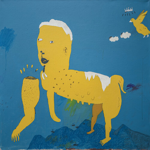 Carter with Bird Made of Yellow von David A. Kurtz, Malerei kaufen auf Singulart