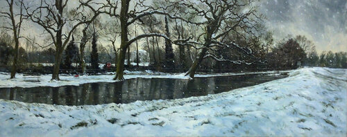 February snowfall. Belair Park. West Dulwich. by Mark McLaughlin, 회화 for Sale on Singulart