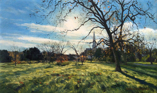 December morning, Brockwell Park. by Mark McLaughlin, 油畫 for Sale on Singulart