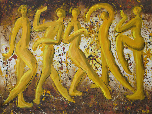Yellow dancer par Maria Moretti, Peinture en vente sur Singulart