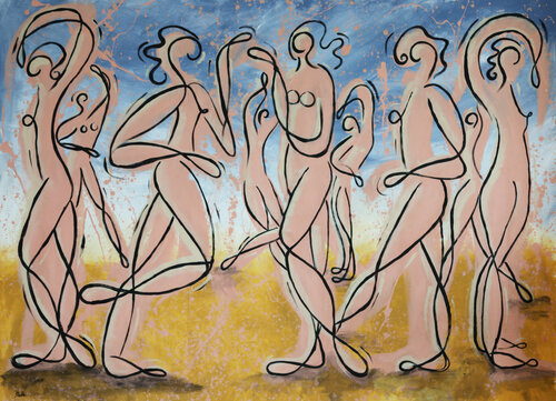 Nus danseurs par Maria Moretti, Peinture en vente sur Singulart