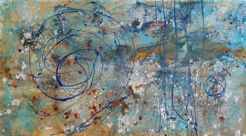 Blue silverness par Maria Moretti, Peinture en vente sur Singulart