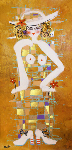 Golden Lady by Maria Moretti, 회화 for Sale on Singulart