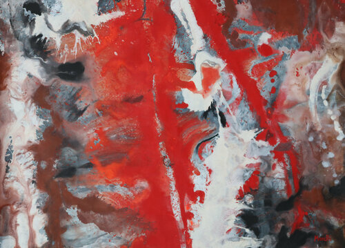 Rosso forte di Maria Moretti, Pittura in vendita su Singulart