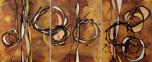 tryptich with rust par Maria Moretti, Peinture en vente sur Singulart