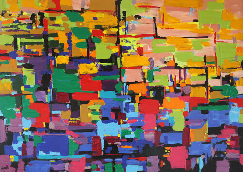 Struttura multicolori par Maria Moretti, Peinture en vente sur Singulart