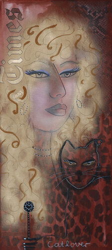 Catlover by Maria Moretti, 회화 for Sale on Singulart