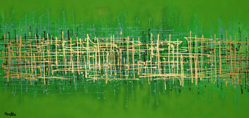 Green loves gold di Maria Moretti, Pittura in vendita su Singulart