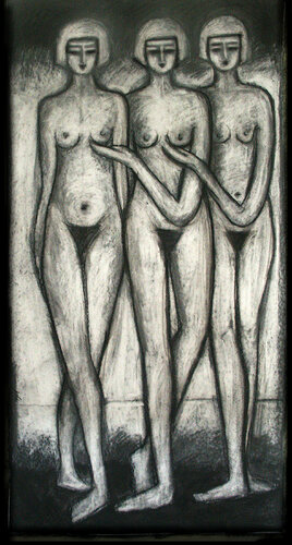 Nude sisters by Maria Moretti, 소묘 for Sale on Singulart