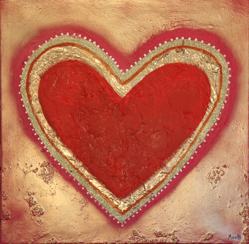 Red heart di Maria Moretti, Pittura in vendita su Singulart