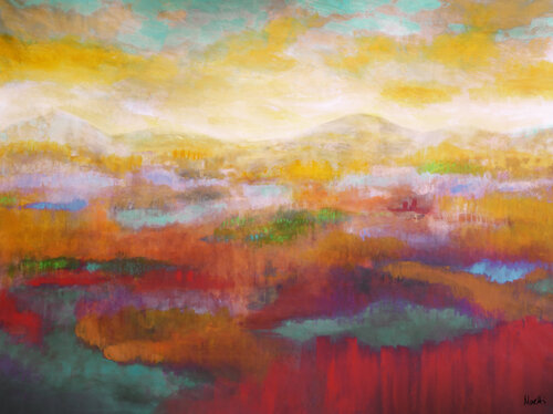 Wide land - paysage par Maria Moretti, Peinture en vente sur Singulart