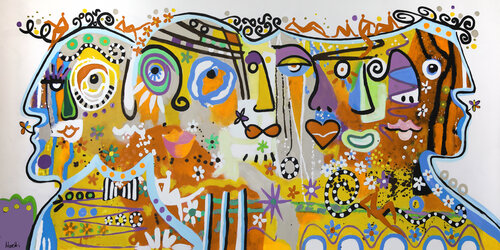 Faces: All in one di Maria Moretti, Pittura in vendita su Singulart