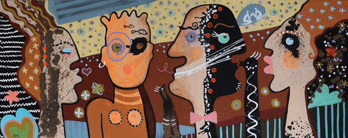 Talking heads par Maria Moretti, Peinture en vente sur Singulart