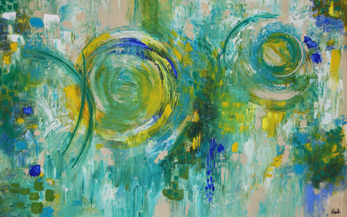 Green sinfonie par Maria Moretti, Peinture en vente sur Singulart