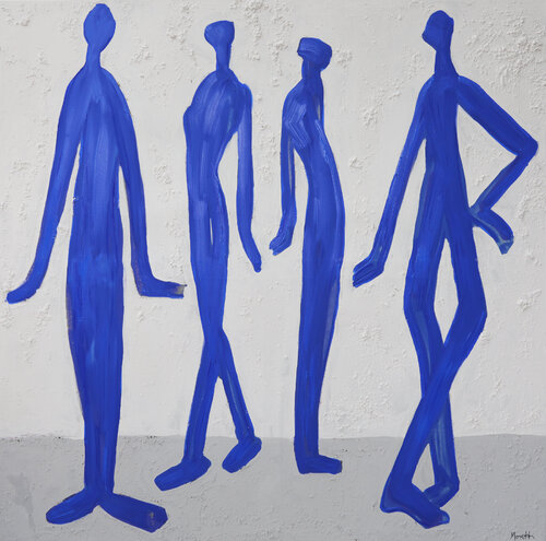 Blue men par Maria Moretti, Peinture en vente sur Singulart