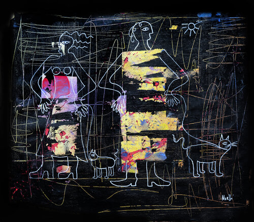 Black sketch 2 par Maria Moretti, Peinture en vente sur Singulart