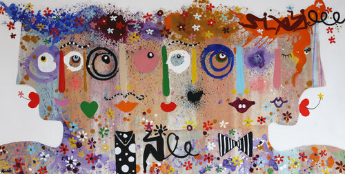 Visages modernes di Maria Moretti, Pittura in vendita su Singulart