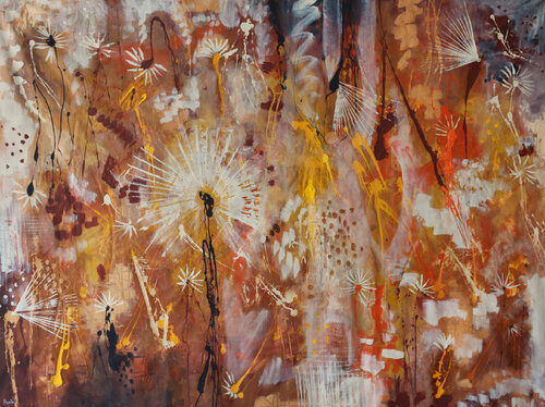 Floral abstraction von Maria Moretti, Malerei kaufen auf Singulart