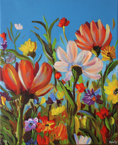 Energy flowers 3 di Maria Moretti, Pittura in vendita su Singulart