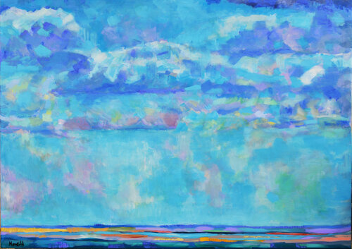 Sea meet sky - Landschaft par Maria Moretti, Peinture en vente sur Singulart