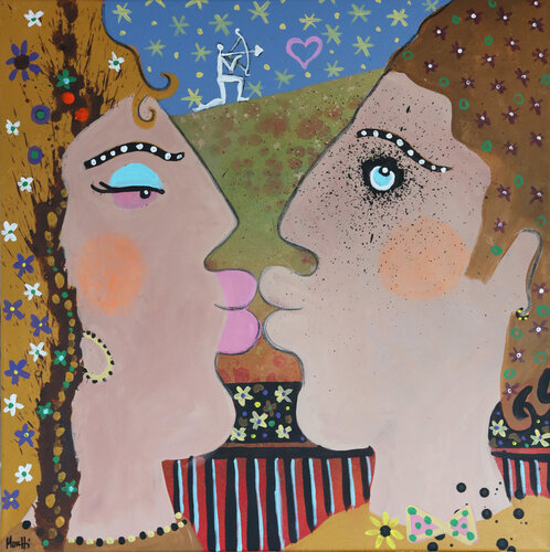 Kiss me...please! by Maria Moretti, 油畫 for Sale on Singulart