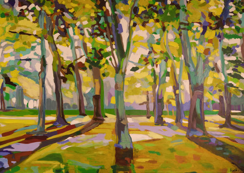 Green pleasure - landscape von Maria Moretti, Malerei kaufen auf Singulart