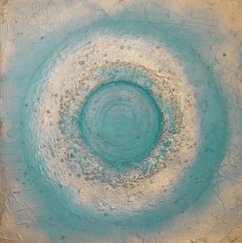 turquoise meets gold - textured von Maria Moretti, Malerei kaufen auf Singulart