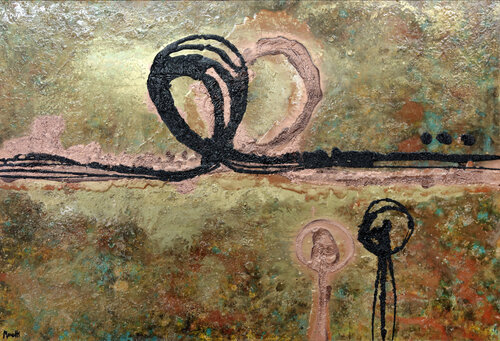 Pas de deux - metallic von Maria Moretti, Malerei kaufen auf Singulart