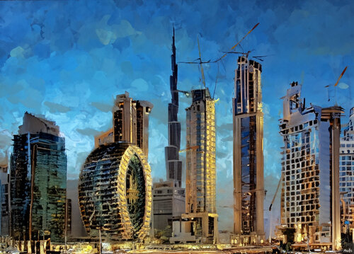 Dubai - City painting Maria Moretti