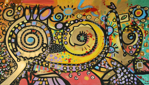 Feel - abstract painting van Maria Moretti, Schilderij te koop op Singulart