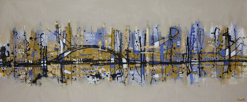 Beige city von Maria Moretti, Malerei kaufen auf Singulart