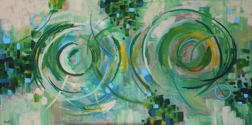 Green harmony by Maria Moretti, Painting for Sale on Singulart