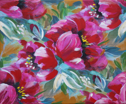 fiori magici di Maria Moretti, Pittura in vendita su Singulart