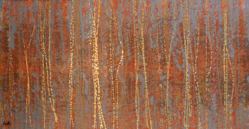Orange stripes van Maria Moretti, Schilderij te koop op Singulart