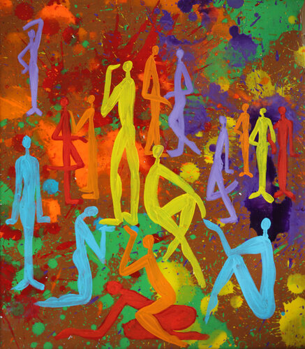 Human being - people painting di Maria Moretti, Pittura in vendita su Singulart