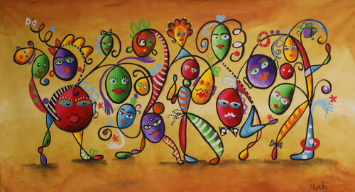 Walking heads by Maria Moretti, 版畫 for Sale on Singulart