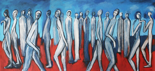 Red carpet by Maria Moretti, Painting for Sale on Singulart