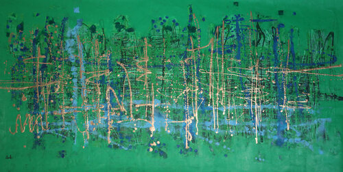 Green Sinphonie by Maria Moretti, 회화 for Sale on Singulart
