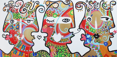 Pattern heads di Maria Moretti, Stampa in vendita su Singulart