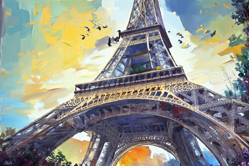 Paris - Eiffel Tower di Maria Moretti, Pittura in vendita su Singulart