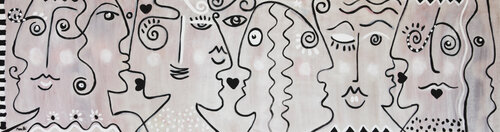 Kissers - black white von Maria Moretti, Malerei kaufen auf Singulart